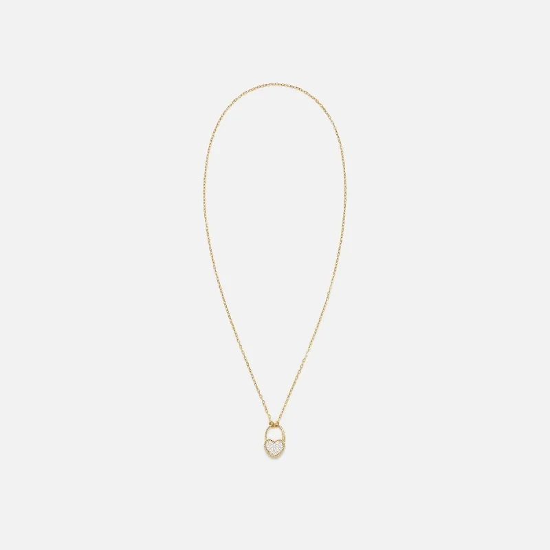 Yvonne Leon Collier Cadenas Coeur Diamants PM - Yellow Gold