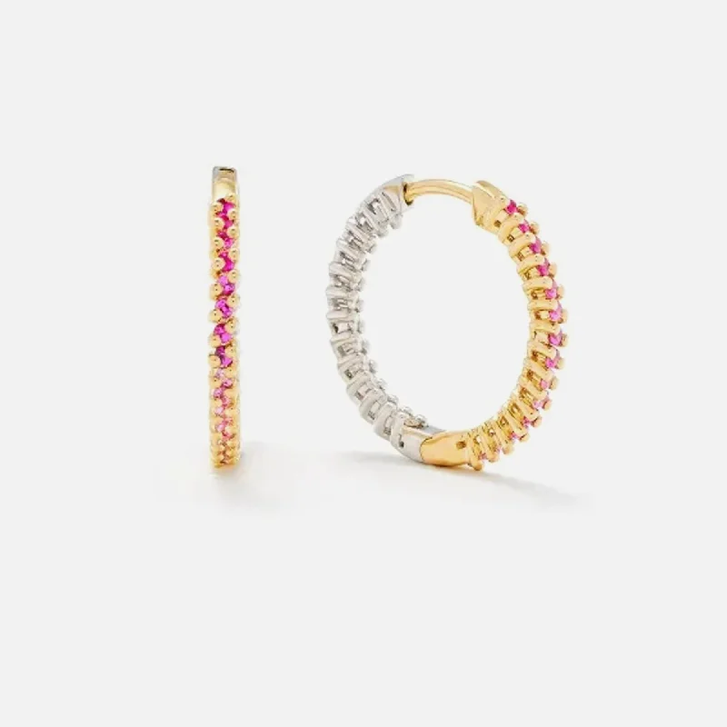 Unmissable Discounts On Timeless Jewelry Pieces Yvonne Leon Paire de Creoles Coloriage PM - Pink Multi