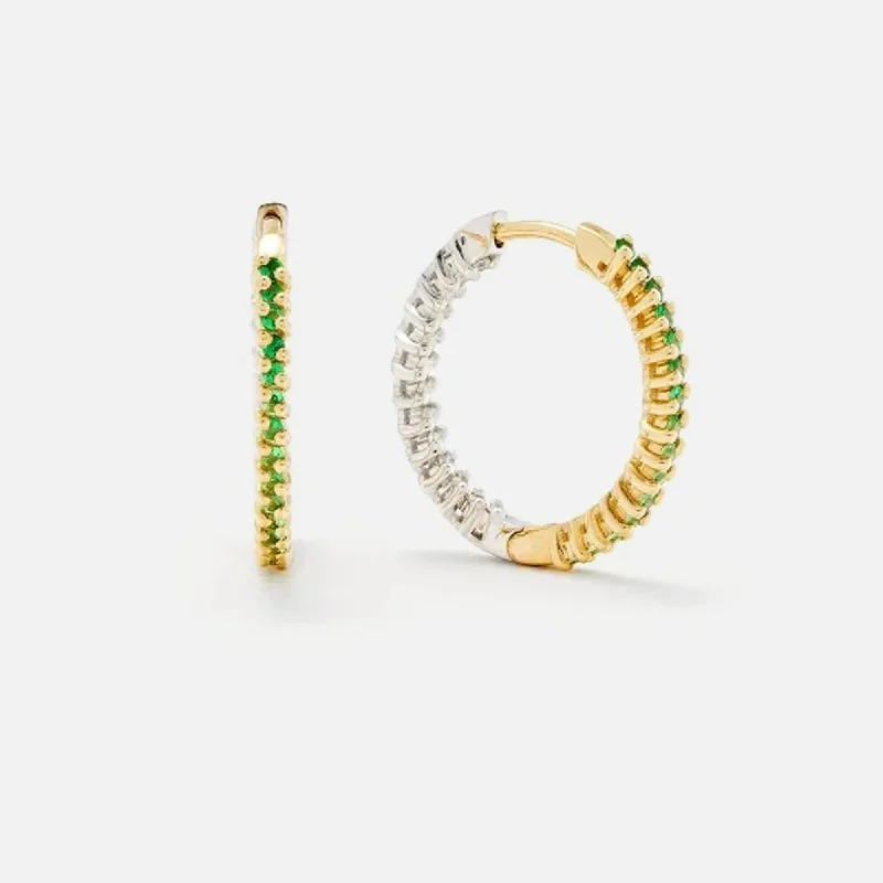 Trending Jewelry Now Available At Exclusive Prices Yvonne Leon Paire de Creoles Coloriage PM - Green Multi