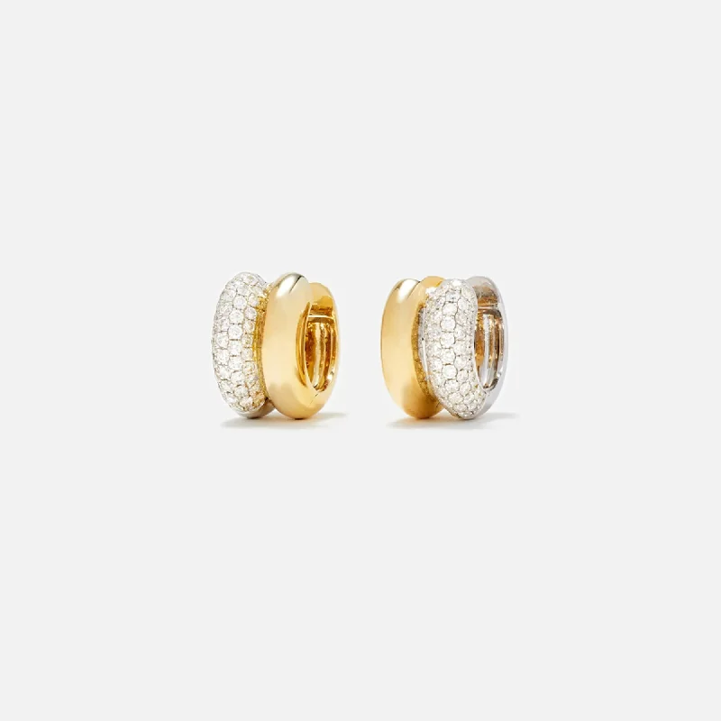 Limited-Time Offer On Elegant Jewelry Pieces Yvonne Leon Paire De Mini Creoles Bouees Diamants Hoops - Mix Limited-Time Offer On Elegant Jewelry Pieces Yvonne Leon Paire De Mini Creoles Bouees Diamants Hoops - Mix
