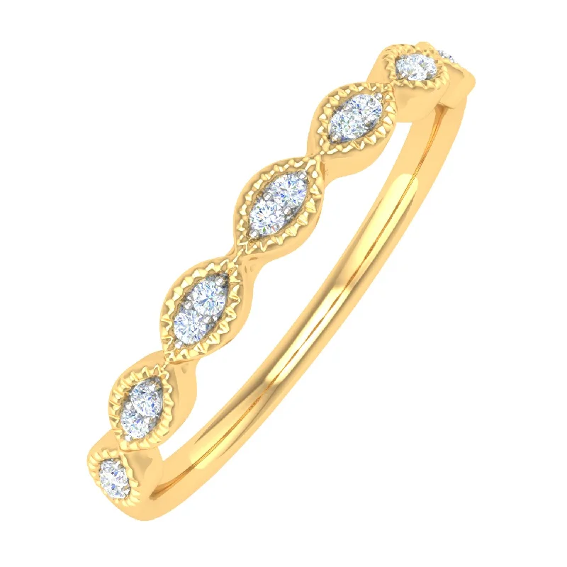 0.04 Carat Anniversary Wedding Band Ring in yellow Gold