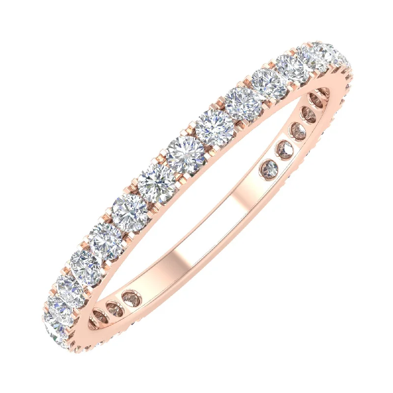 Elegant Jewelry Styles At Budget-Friendly Prices 1/2 Carat Diamond 3/4 Eternity Wedding Band Ring in Rose Gold - IGI Certified Elegant Jewelry Styles At Budget-Friendly Prices 1/2 Carat Diamond 3/4 Eternity Wedding Band Ring in Rose Gold - IGI Certified