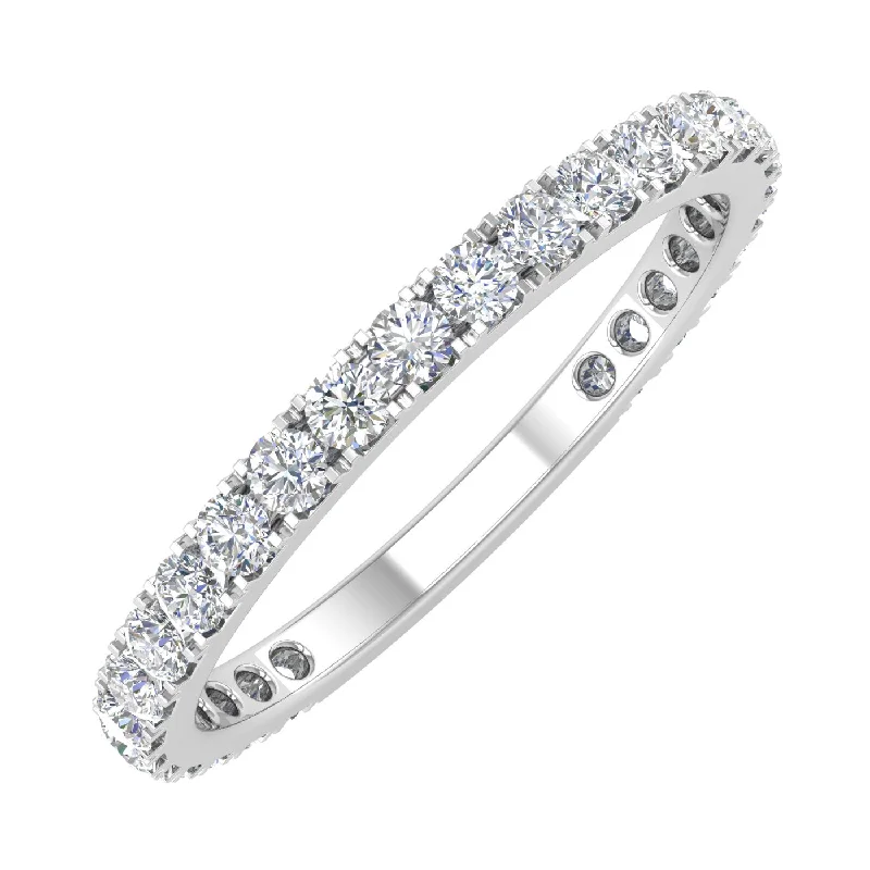 Big Discounts On Elegant Jewelry Collections 1/2 Carat Diamond 3/4 Eternity Wedding Band Ring in White Gold - IGI Certified Big Discounts On Elegant Jewelry Collections 1/2 Carat Diamond 3/4 Eternity Wedding Band Ring in White Gold - IGI Certified