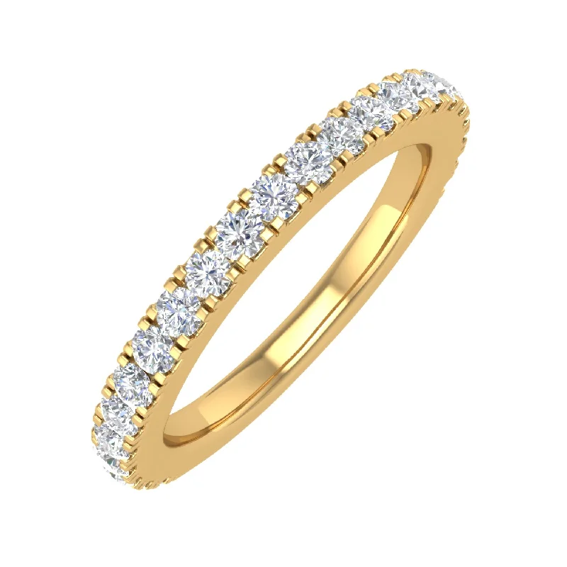 The Perfect Jewelry Piece At The Perfect Discount 1/2 Carat Round Diamond Wedding Band Ring in Yellow Gold - IGI Certified The Perfect Jewelry Piece At The Perfect Discount 1/2 Carat Round Diamond Wedding Band Ring in Yellow Gold - IGI Certified