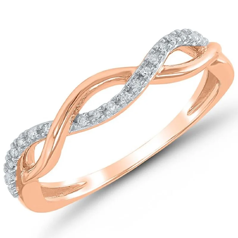 Handmade Pearl Jewelry For Timeless Elegance 1/20 CTW Diamond Twist Ring in 10KT Rose Gold Handmade Pearl Jewelry For Timeless Elegance 1/20 CTW Diamond Twist Ring in 10KT Rose Gold
