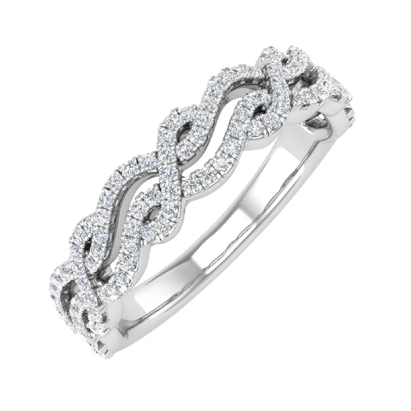 Timeless Elegance At Unbelievable Discounts 1/3 Carat Twisted Diamond Wedding Band Ring in Gold - IGI Certified Timeless Elegance At Unbelievable Discounts 1/3 Carat Twisted Diamond Wedding Band Ring in Gold - IGI Certified
