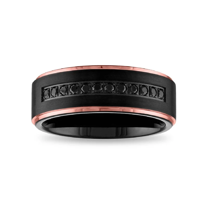 Seasonal Jewelry Sale – Upgrade Your Collection 1/3 CTW Diamond Wedding Ring in Black Tungsten Seasonal Jewelry Sale – Upgrade Your Collection 1/3 CTW Diamond Wedding Ring in Black Tungsten