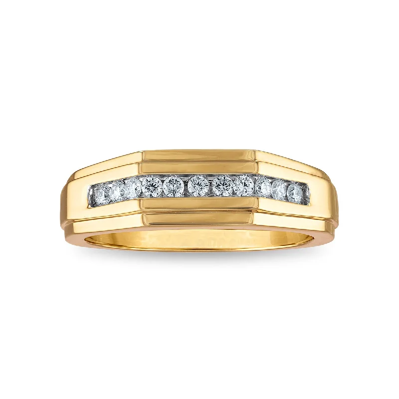 Shop Dazzling Jewelry At The Best Prices 1/4 CTW Diamond Wedding Geometric Channel Set Ring in 10KT Yellow Gold Shop Dazzling Jewelry At The Best Prices 1/4 CTW Diamond Wedding Geometric Channel Set Ring in 10KT Yellow Gold