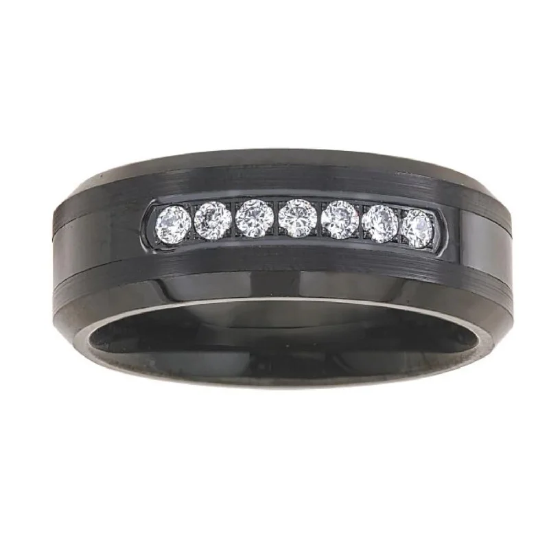 Exclusive Jewelry Offers – Sparkle For Less 1/5 CTW Diamond Wedding Ring in Black Tungsten Exclusive Jewelry Offers – Sparkle For Less 1/5 CTW Diamond Wedding Ring in Black Tungsten