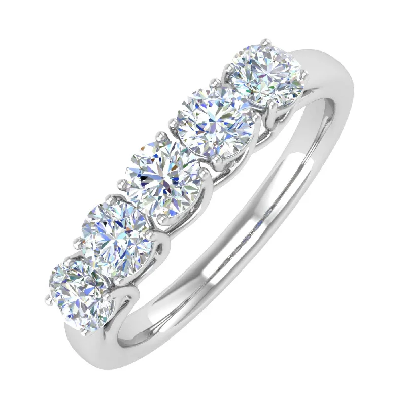 Trendy And Classic Jewelry Now At Reduced Prices 1 Carat 5-Stone Diamond Wedding Band Ring in Gold - IGI Certified Trendy And Classic Jewelry Now At Reduced Prices 1 Carat 5-Stone Diamond Wedding Band Ring in Gold - IGI Certified