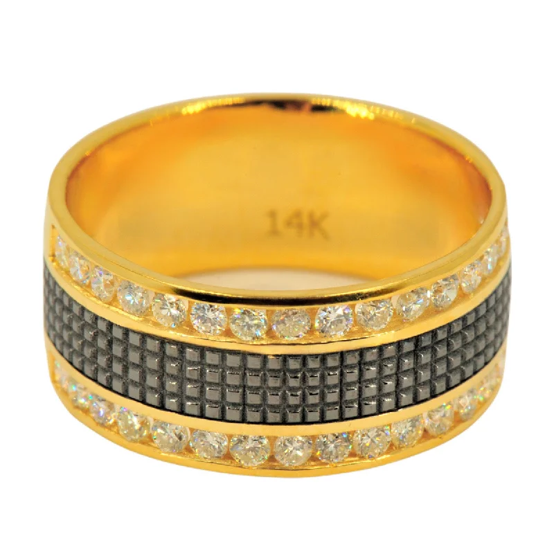 Fashion-Forward Jewelry At Incredible Prices 14K 1.0 CTTW Men's Diamond And Black Plated Center Designer Band Fashion-Forward Jewelry At Incredible Prices 14K 1.0 CTTW Men's Diamond And Black Plated Center Designer Band