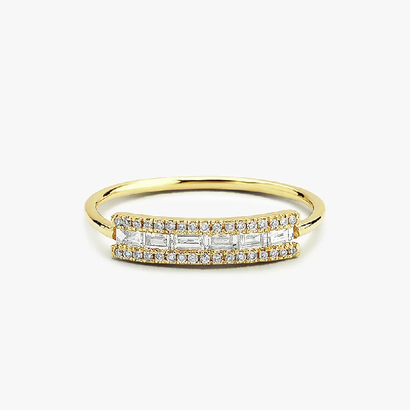 Jewelry Deals That Sparkle – Shop Today 14K Gold Horizontal Baguette Diamond Ring