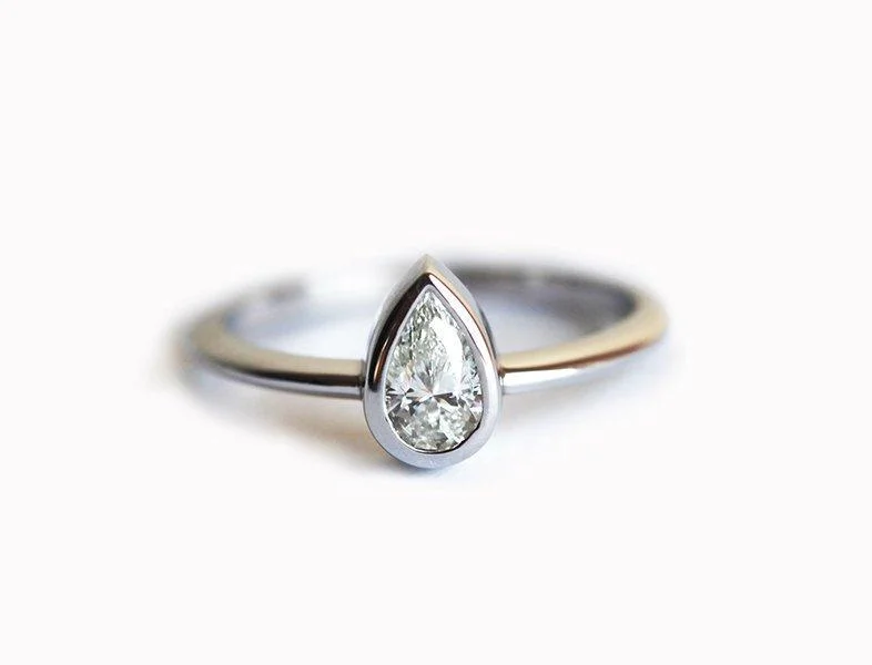 Pear Diamond Bezel Engagement Ring