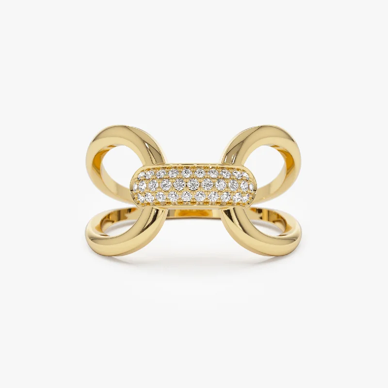 Limited-Stock Jewelry Sale – Shop Before It's Gone 14K Gold Folded Micro Pave Diamond Ring Limited-Stock Jewelry Sale – Shop Before It's Gone 14K Gold Folded Micro Pave Diamond Ring