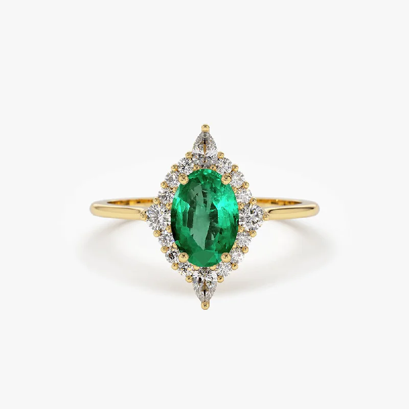 Buy More, Save More On Stunning Jewelry Pieces 14k Oval Emerald and Diamond Bellarina Ring Buy More, Save More On Stunning Jewelry Pieces 14k Oval Emerald and Diamond Bellarina Ring