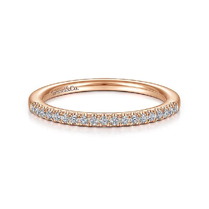 Timeless Jewelry At Special Discount Rates 14K Rose Gold Half Anniversary Diamond Wedding Band