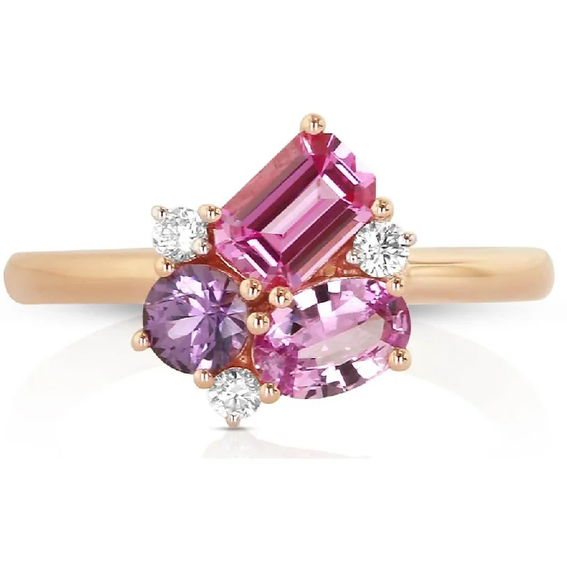 14K Rose Gold 'Tesserae' Lilac Cluster Ring