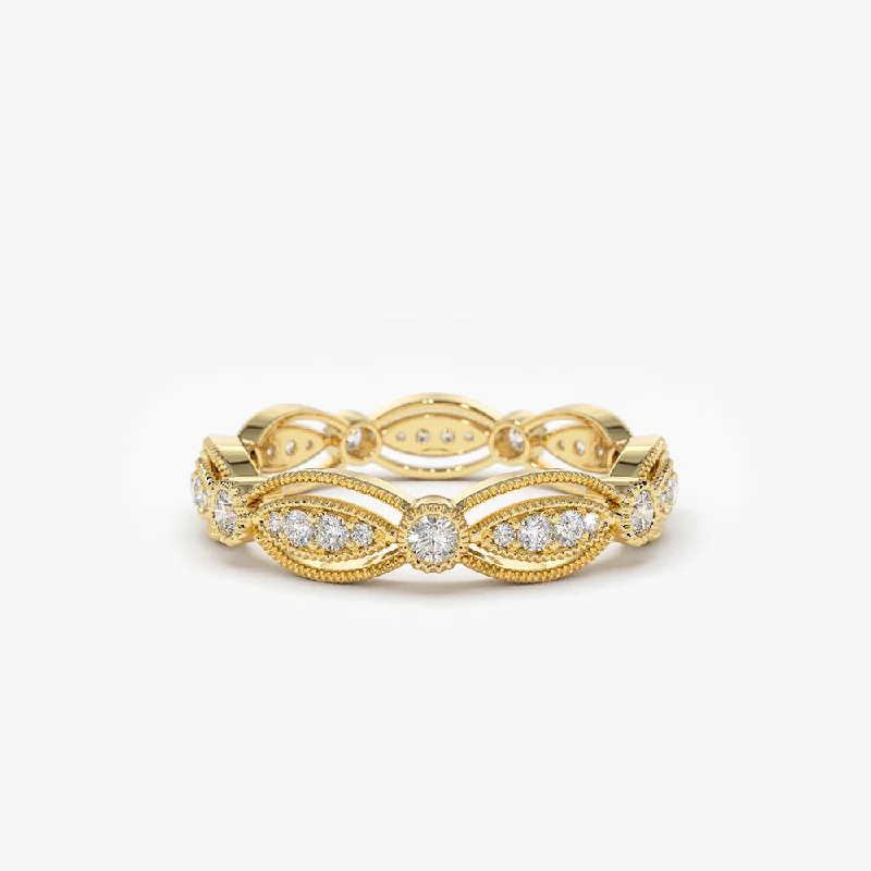 Stunning Jewelry At Even More Stunning Prices 14K Vintage Art Deco Diamond Eternity Wedding Ring Stunning Jewelry At Even More Stunning Prices 14K Vintage Art Deco Diamond Eternity Wedding Ring