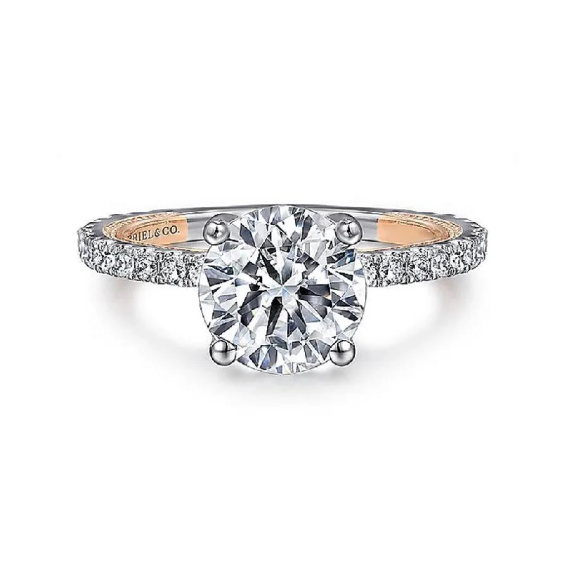 Timeless Jewelry, Timeless Savings – Don't Wait 14K White And Rose Gold 'Danita' Classic Round Diamond Engagement Ring Timeless Jewelry, Timeless Savings – Don't Wait 14K White And Rose Gold 'Danita' Classic Round Diamond Engagement Ring