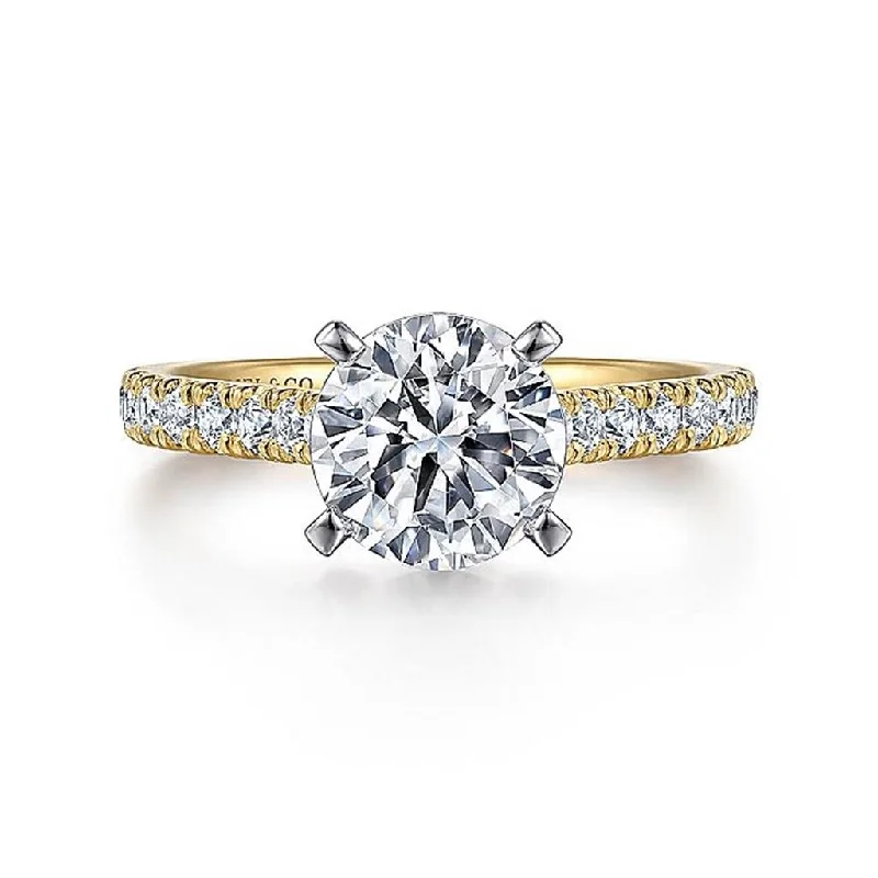 Luxury Jewelry Without The Luxury Price Tag 14K Yellow And White Gold 'Erica' Classic Round Diamond Engagement Ring Luxury Jewelry Without The Luxury Price Tag 14K Yellow And White Gold 'Erica' Classic Round Diamond Engagement Ring