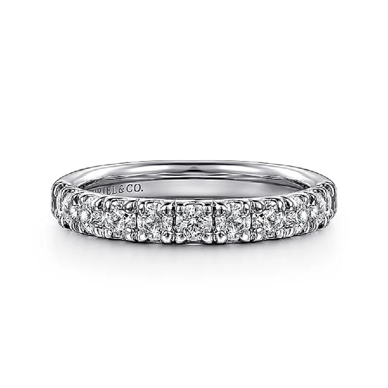 Discounted Luxury Jewelry – Shine Without The Splurge 14K White Gold 11 Stone French Pavé Diamond Wedding Band Discounted Luxury Jewelry – Shine Without The Splurge 14K White Gold 11 Stone French Pavé Diamond Wedding Band