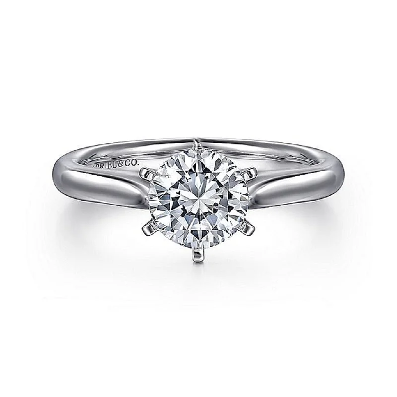 Chic, Trendy, And Affordable Jewelry Sale 14K White Gold 'Allie' Round Diamond Engagement Ring Chic, Trendy, And Affordable Jewelry Sale 14K White Gold 'Allie' Round Diamond Engagement Ring