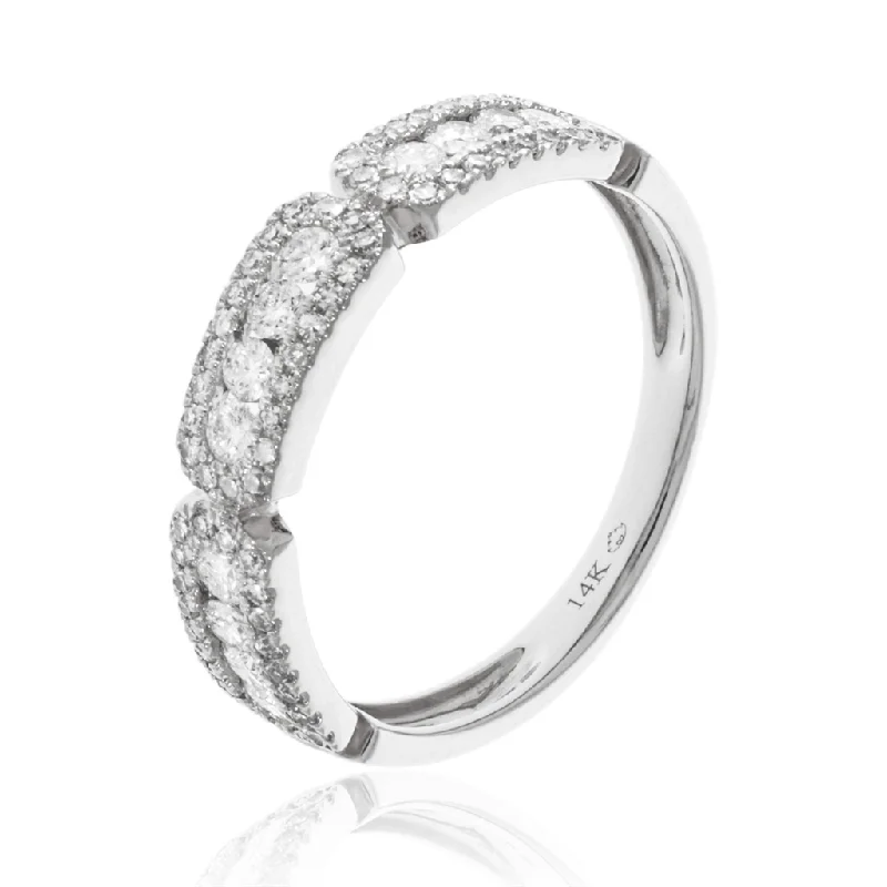 Must-Have Jewelry At Unbelievable Discounts 14K White Gold Art Deco Diamond Ring
