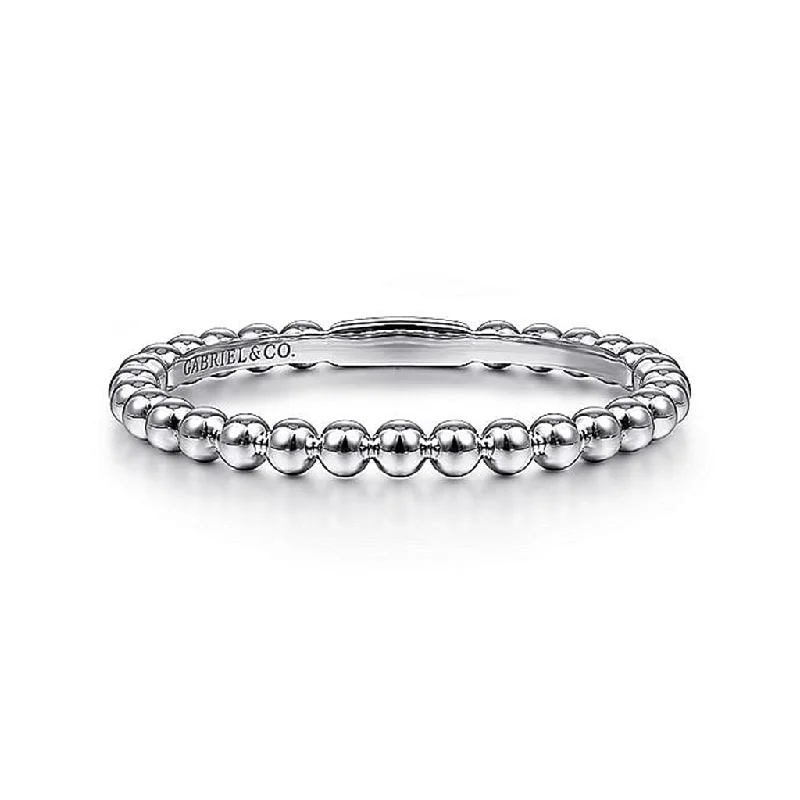 Bold And Beautiful Jewelry Now At Irresistible Prices 14K White Gold Bujukan Beaded Stackable Ring Bold And Beautiful Jewelry Now At Irresistible Prices 14K White Gold Bujukan Beaded Stackable Ring