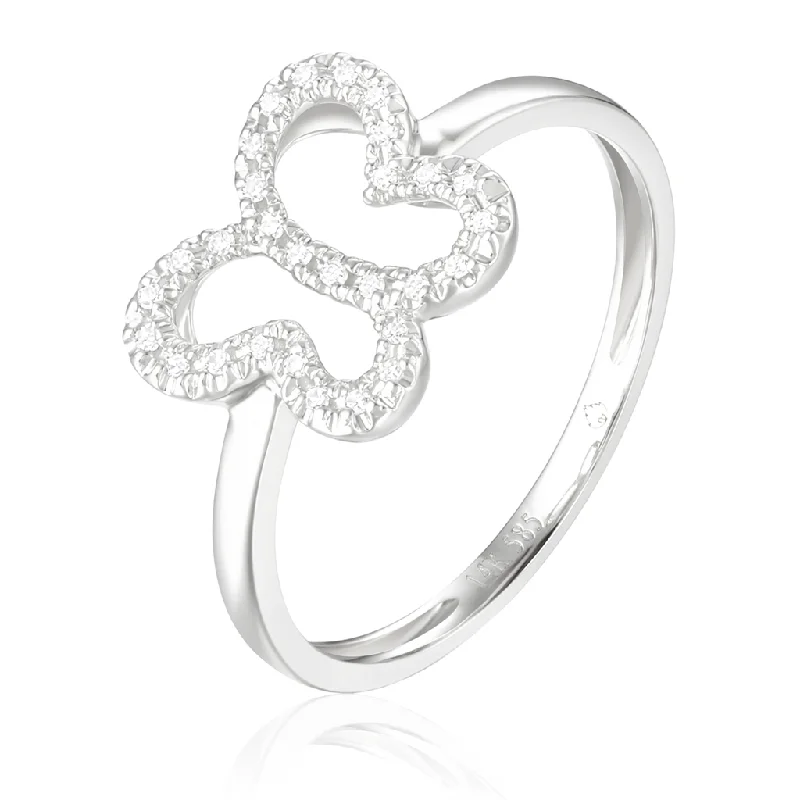 Limited-Stock Jewelry Sale – Shop Before It's Gone 14K White Gold Butterfly Diamond Ring Limited-Stock Jewelry Sale – Shop Before It's Gone 14K White Gold Butterfly Diamond Ring