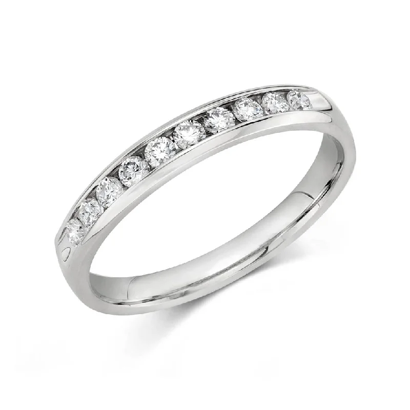 Jewelry Deals That Outshine The Rest 14K White Gold Channel Set Diamond Band