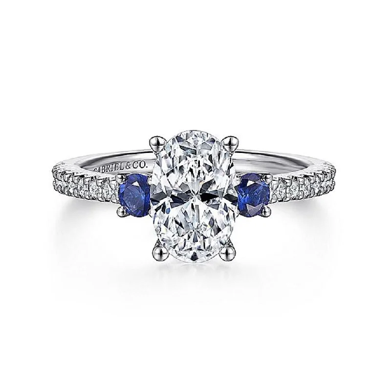 Seasonal Jewelry Clearance – Best Styles At The Lowest Prices 14K White Gold 'Chantal' Color Accent Oval Diamond Engagement Ring Seasonal Jewelry Clearance – Best Styles At The Lowest Prices 14K White Gold 'Chantal' Color Accent Oval Diamond Engagement Ring