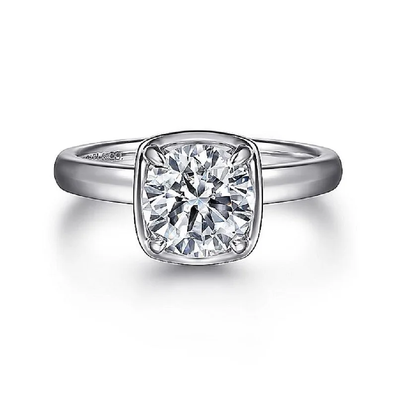 Affordable Luxury Jewelry For Every Occasion 14K White Gold 'Deedie' Round Diamond Hidden Halo Engagement Ring Affordable Luxury Jewelry For Every Occasion 14K White Gold 'Deedie' Round Diamond Hidden Halo Engagement Ring
