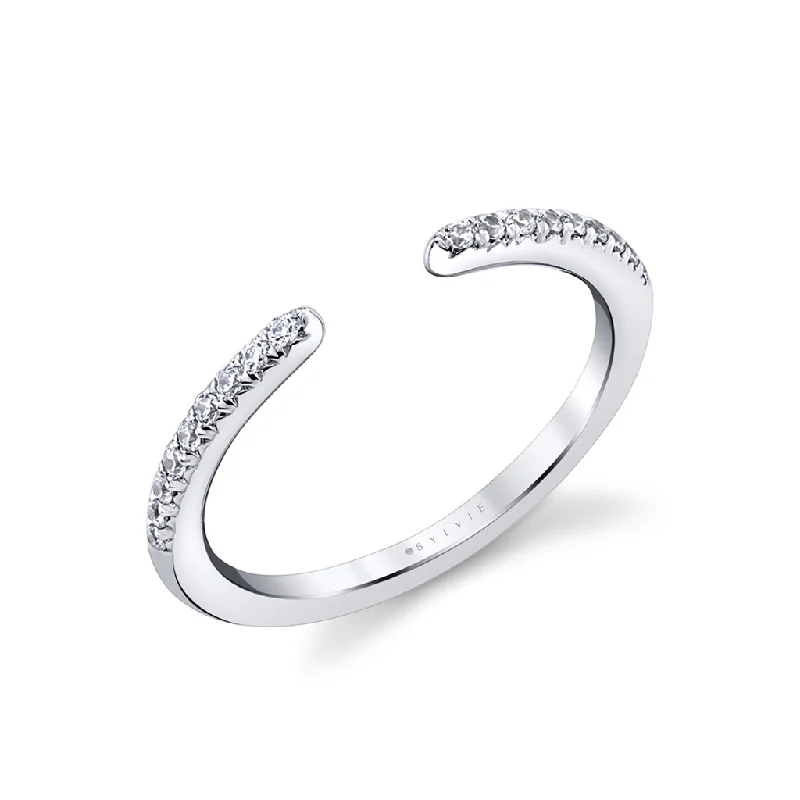 Classic And Modern Jewelry Styles On Sale 14K White Gold Open Diamond Band