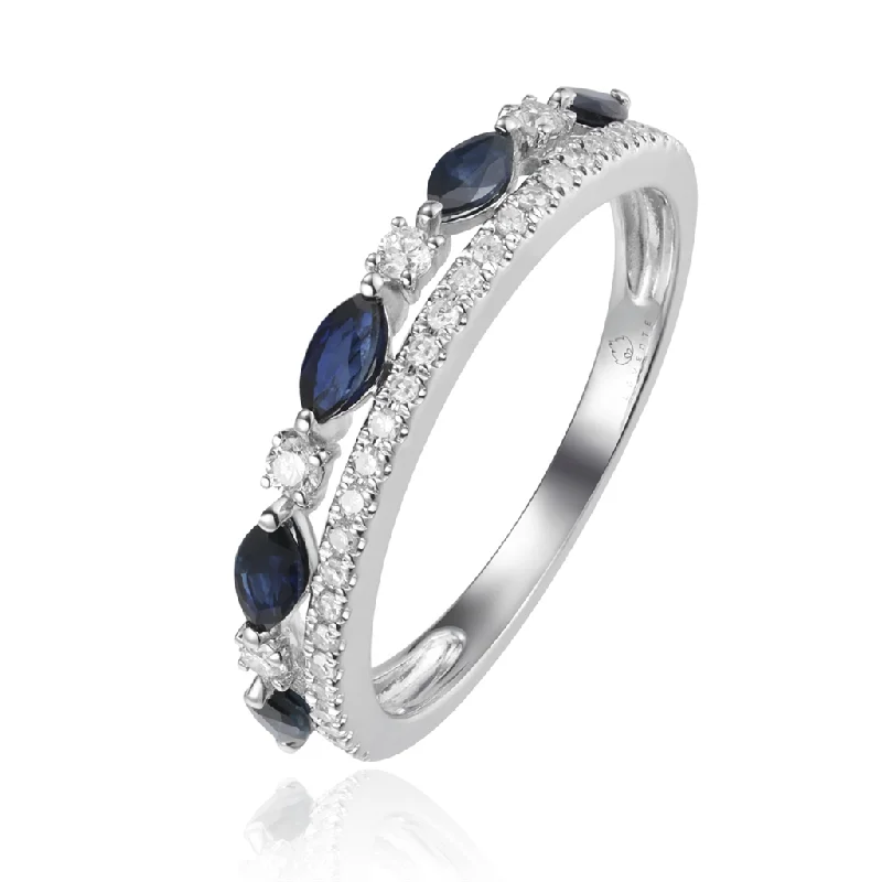 Unmissable Jewelry Clearance – Final Reductions 14K White Gold Sapphire And Diamond Stacked Ring Unmissable Jewelry Clearance – Final Reductions 14K White Gold Sapphire And Diamond Stacked Ring