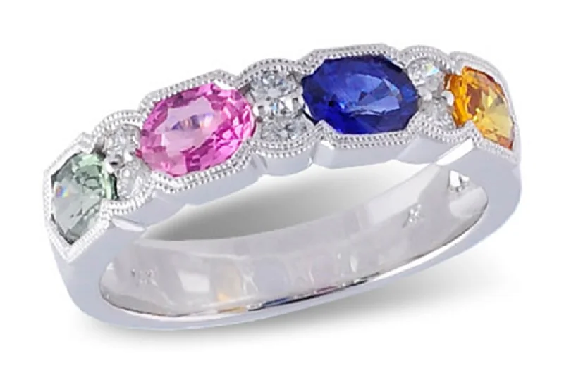 Unique Jewelry For Less – Shop The Sale Now 14K White Gold Sapphires And Diamonds Band Ring Unique Jewelry For Less – Shop The Sale Now 14K White Gold Sapphires And Diamonds Band Ring