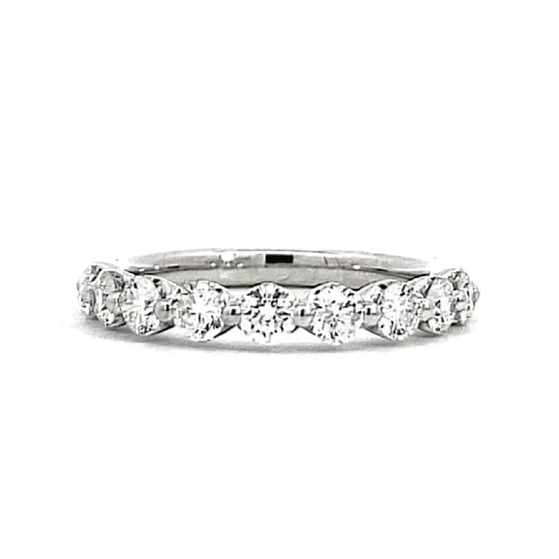 Beautiful Jewelry, Breathtaking Discounts – Hurry In 14K White Gold Single Prong Half Anniversary Band