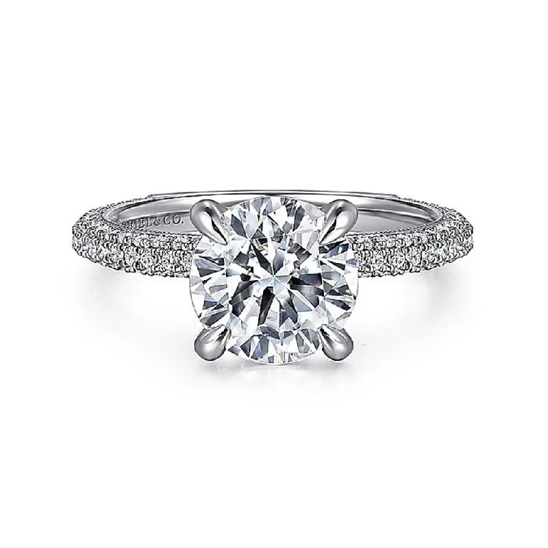Stunning Statement Jewelry, Unbeatable Discounts 14K White Gold 'Xenia' Round Diamond Engagement Ring Stunning Statement Jewelry, Unbeatable Discounts 14K White Gold 'Xenia' Round Diamond Engagement Ring