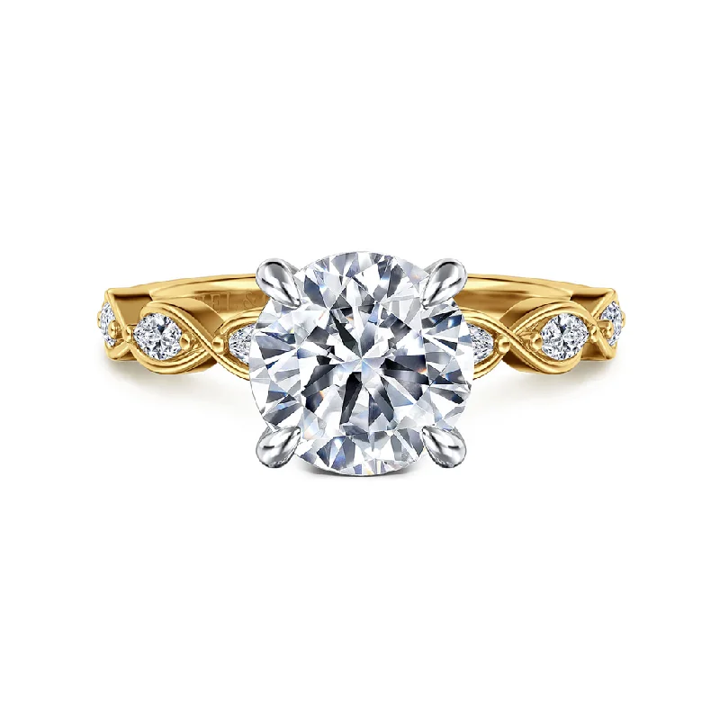 Elevate Your Outfit With Discounted Statement Jewelry 14K Yellow And White Gold 'Claudia' Hidden Halo Engagement Ring Elevate Your Outfit With Discounted Statement Jewelry 14K Yellow And White Gold 'Claudia' Hidden Halo Engagement Ring