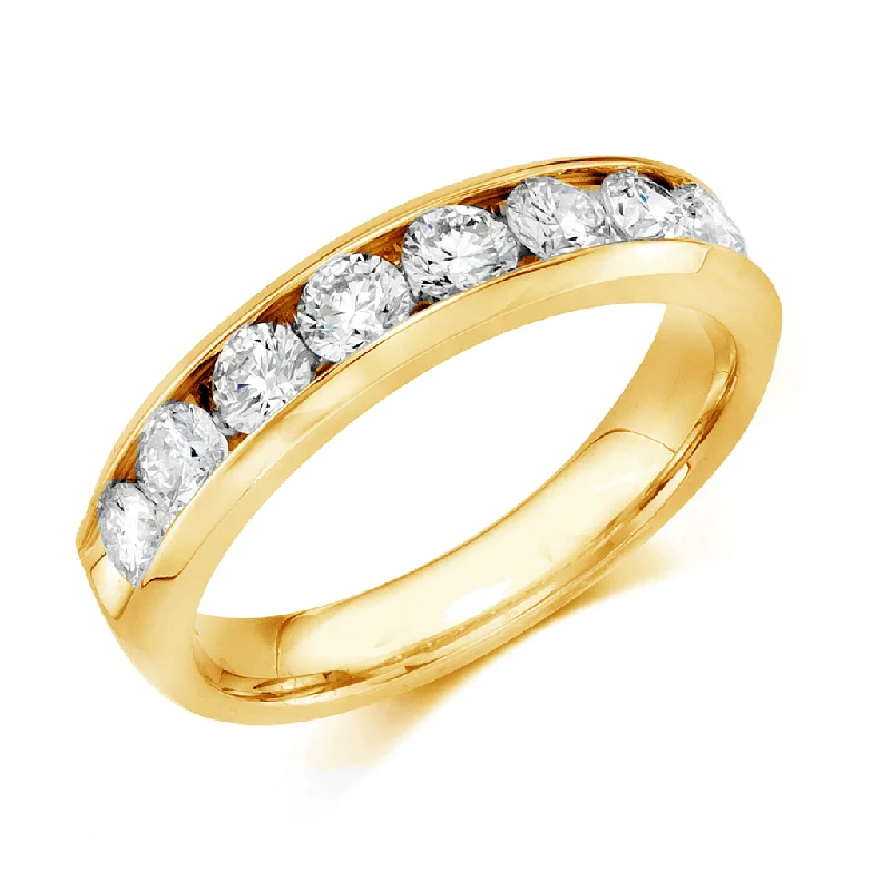 Handcrafted Jewelry Sale – Unique Designs At Low Prices 14K Yellow Gold Channel Set Diamond Band