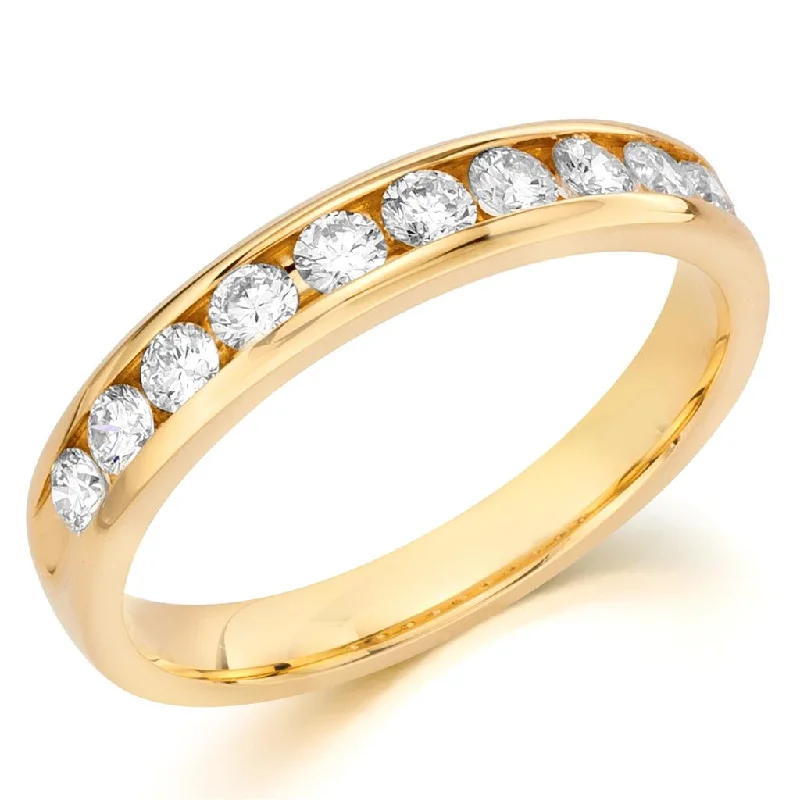 Luxury Jewelry At Unbeatable Discounts 14K Yellow Gold Channel Set Diamond Band