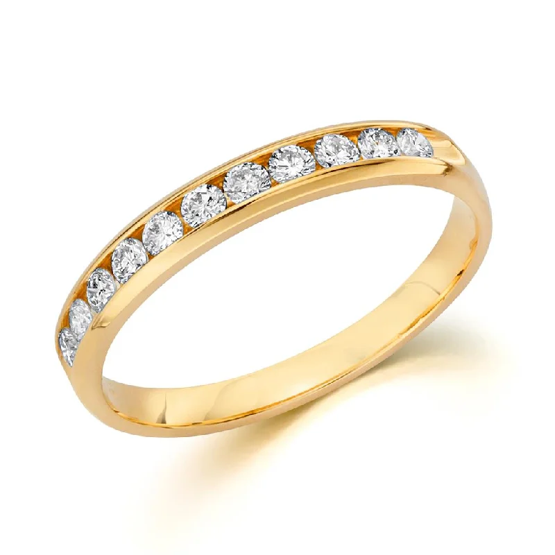 14K Yellow Gold Channel Set Diamond Band