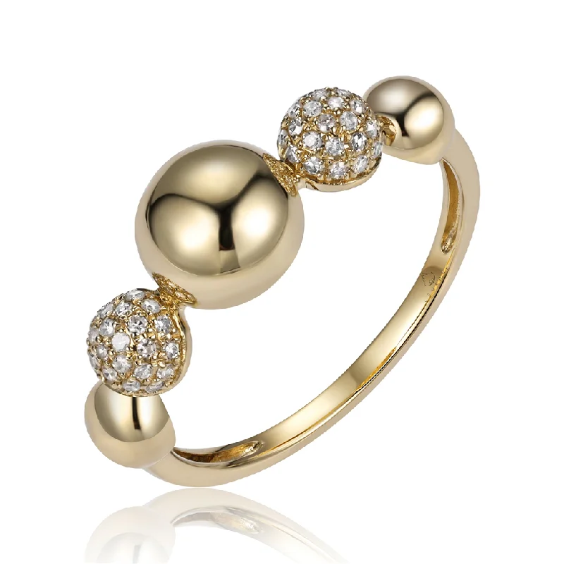 Affordable Luxury Jewelry For Every Occasion 14K Yellow Gold Diamond Bubble Bar Ring Affordable Luxury Jewelry For Every Occasion 14K Yellow Gold Diamond Bubble Bar Ring