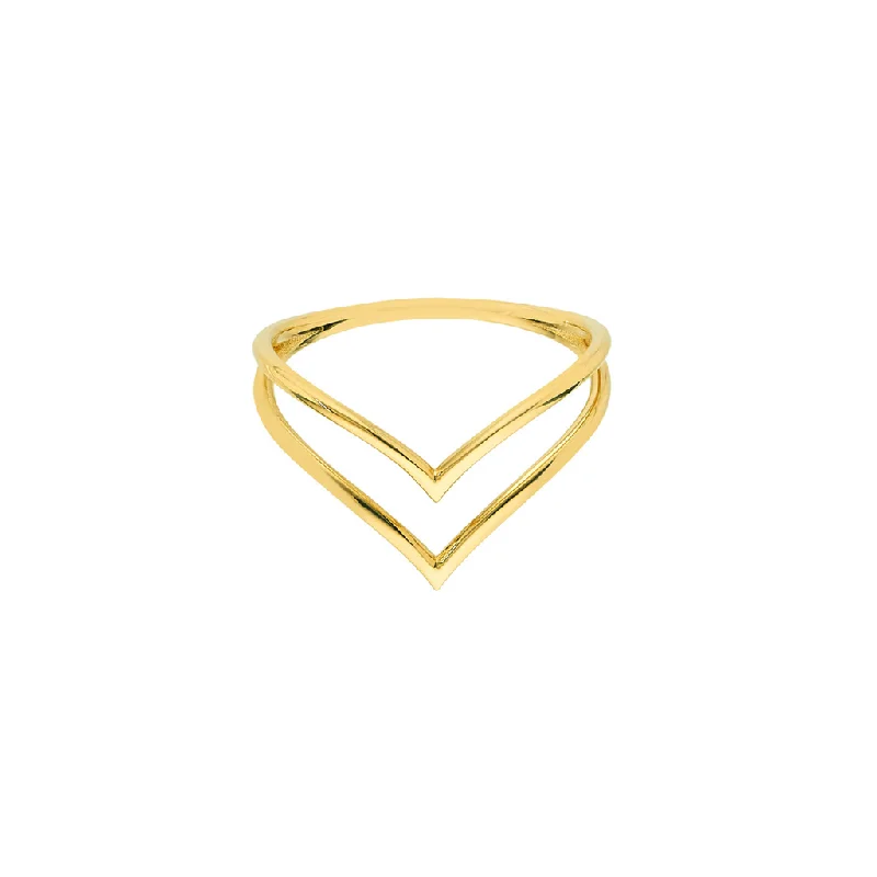 Affordable Glamour – Premium Jewelry At Special Prices 14K Yellow Gold Double Chevron Ring Affordable Glamour – Premium Jewelry At Special Prices 14K Yellow Gold Double Chevron Ring
