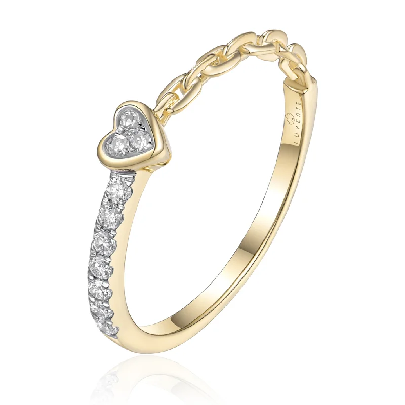 Stunning Jewelry At A Fraction Of The Price 14K Yellow Gold Heart Stackable Diamond Ring Stunning Jewelry At A Fraction Of The Price 14K Yellow Gold Heart Stackable Diamond Ring