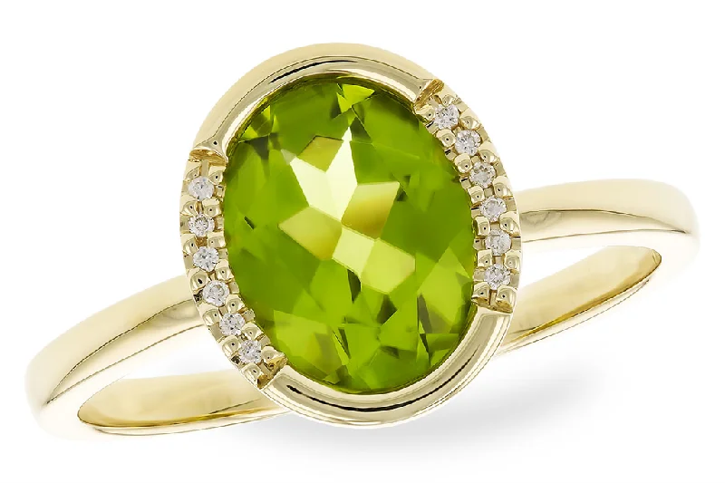 Buy More, Save More On Stunning Jewelry Designs 14K Yellow Gold Peridot Halo Ring