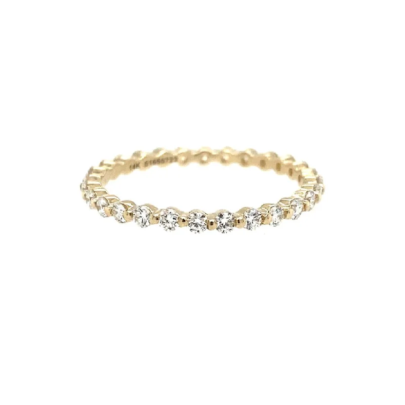 14K Yellow Gold Single Prong Diamond Eternity Band