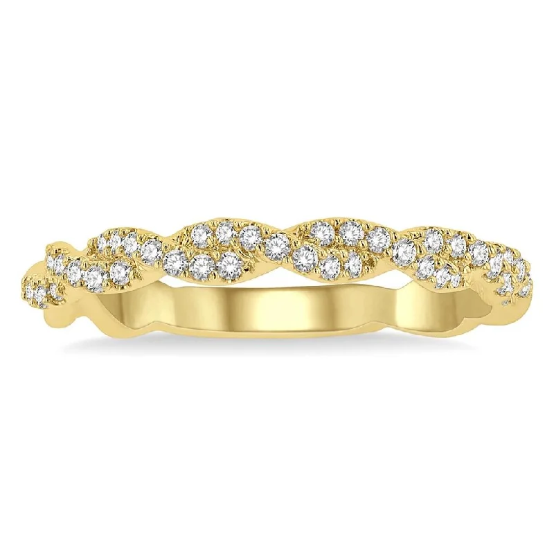 Limited-Time Offer On Premium Jewelry Collections 14K Yellow Gold Twist Diamond Ring