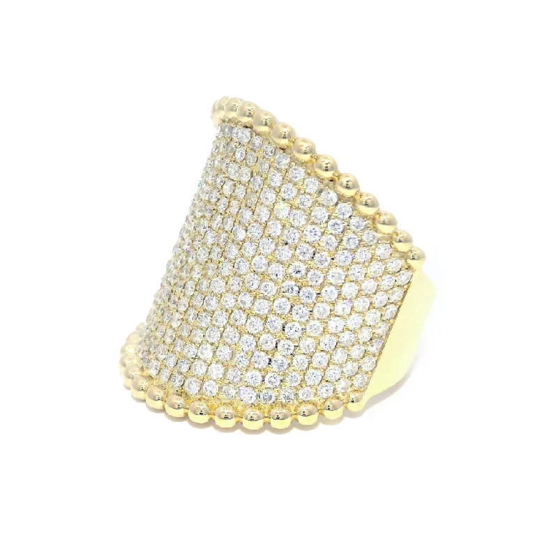 Shop Fine Jewelry With Exclusive Savings 14K Yellow Gold Wide Band Diamond Ring