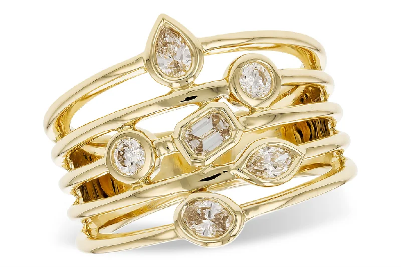 Affordable Luxury Jewelry For Every Occasion 14K Yellow Gold Wide Band Fancy Shapes Diamond Ring Affordable Luxury Jewelry For Every Occasion 14K Yellow Gold Wide Band Fancy Shapes Diamond Ring