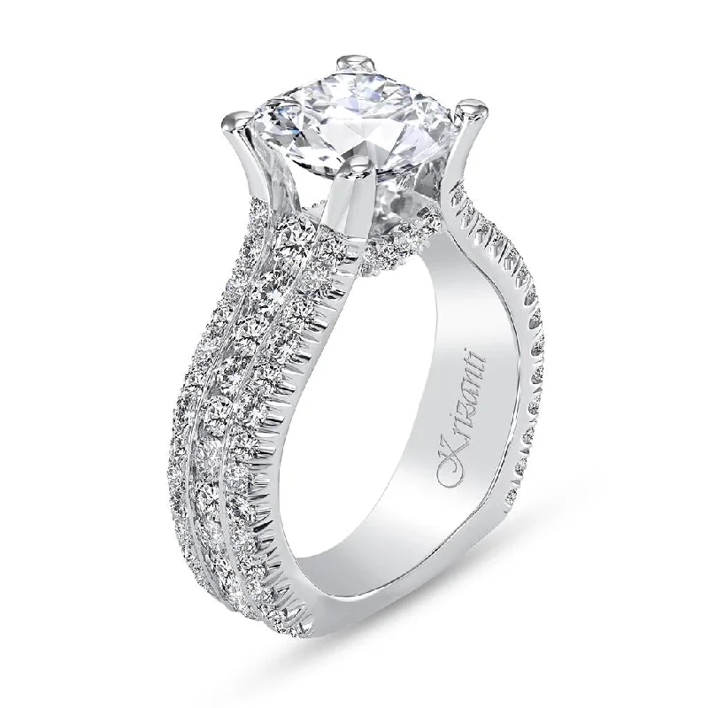 Jewelry Sale Bonanza – Grab Your Sparkle Now 18K White Gold Wide Band Round Diamond Engagement Ring Jewelry Sale Bonanza – Grab Your Sparkle Now 18K White Gold Wide Band Round Diamond Engagement Ring
